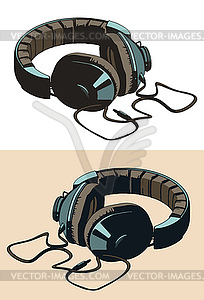 Vintage studio monitor headphones - vector image