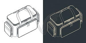 Изометрические чертежи сумки первой помощи - клипарт