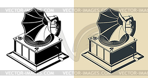 Старый винтажный граммофон s - стоковое векторное изображение