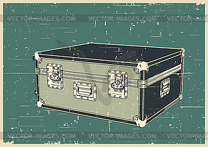Road case for stage equipment retro poster - vector image