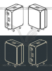 Подвижной дорожный корпус для сценического оборудования изометрический - изображение в векторе