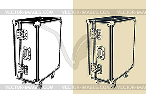 Rolling road case for stage equipment - vector clip art