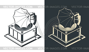 Vintage gramophone s - color vector clipart