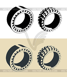 Double row cylindrical roller bearing s - vector clipart