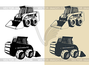 Skid-steer loader s - vector image