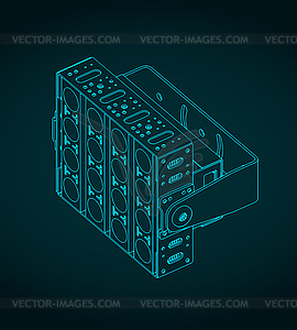 High intensity LED light for outdoor rated isometri - vector clipart