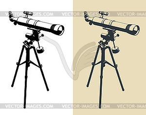 Refracting telescope - royalty-free vector image