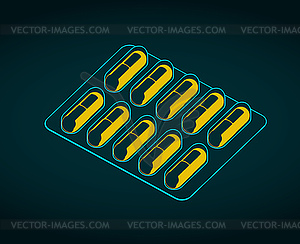 Blister of pills - vector clip art