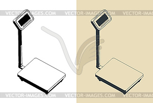 Industrial weighing scale - vector image