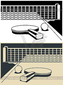Table tennis with racket and ball - vector clipart