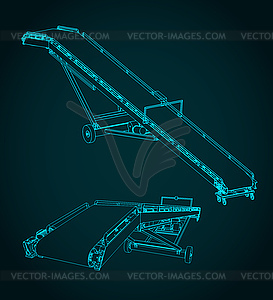 Передвижной ленточный конвейер - векторное изображение клипарта