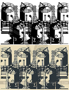 Резервуары для химического производства - векторное изображение