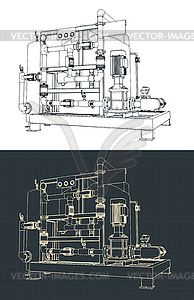 Чертежи станции химической обработки - изображение в векторе