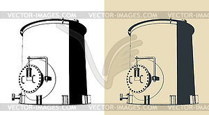 Large industrial tank - vector image