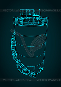 Petroleum product tank - vector image