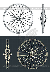 Bicycle rim blueprints - vector clip art