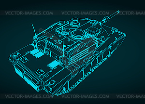 M1 Abrams tank drawing - color vector clipart