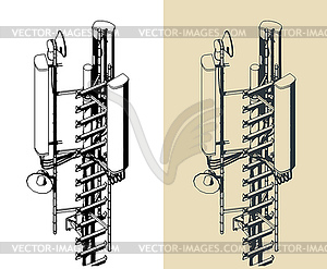 Cell phone telecommunication tower - vector EPS clipart