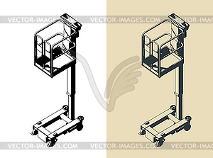 Push around mast lift - royalty-free vector clipart