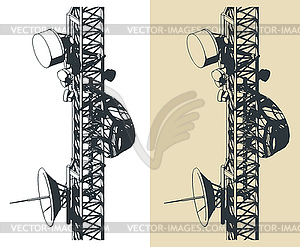 Telecommunications tower - vector clip art