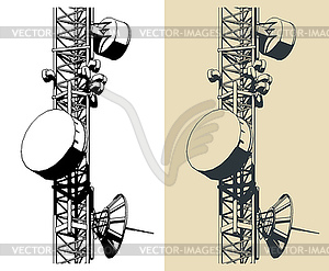 Telecommunications tower - vector clip art