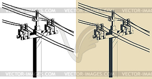 High voltage electric pole - vector image