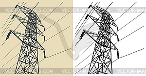 High voltage power pole - vector image