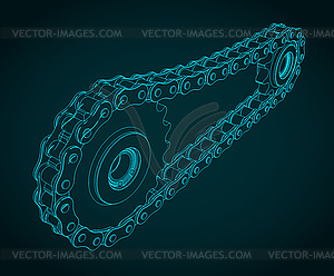 Chain transmission - vector image
