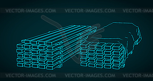 Construction boards illlustration - color vector clipart