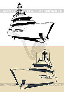 Large superyacht stylized s - vector clipart