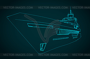 Стилизованная суперяхта - изображение в векторном виде