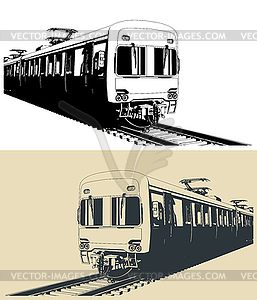 City ​​train s - color vector clipart