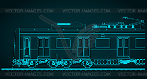 City train blueprint - vector clipart / vector image