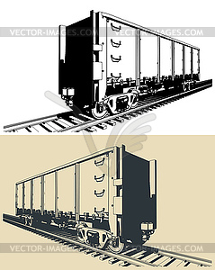 Freight railway car - vector clipart