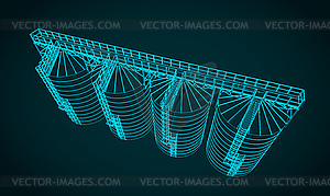 Grain storage facility - vector clipart / vector image