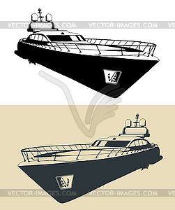 High-speed motor yacht - vector image