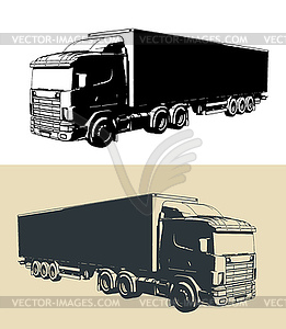 Semi truck trailer - vector clipart