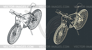 City ​​bike blueprints - vector image