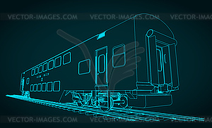 Double deck train - vector clipart