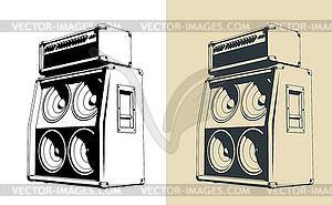 Guitar combo amplifier - vector image