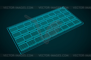 Solar panel blueprint - vector image