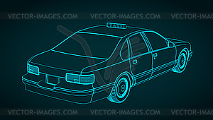 Taxi drawing - vector image
