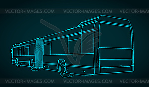 Articulated city ​​bus - vector clip art