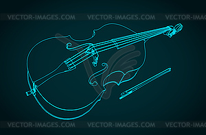 Double bass - vector image