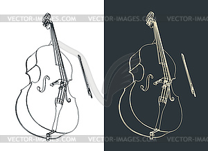 Double bass - vector clip art