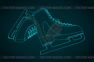 Figure skating skates - vector clipart / vector image