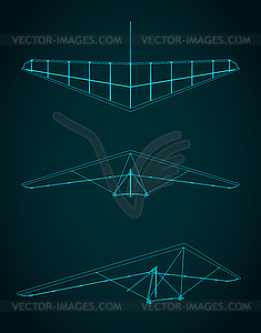 Hang glider blueprints - vector clipart