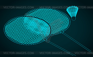 Rackets and shuttlecock - vector EPS clipart