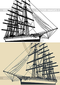 Sailing ship s - vector clipart