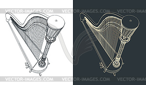 Harp classical instrument s - vector image